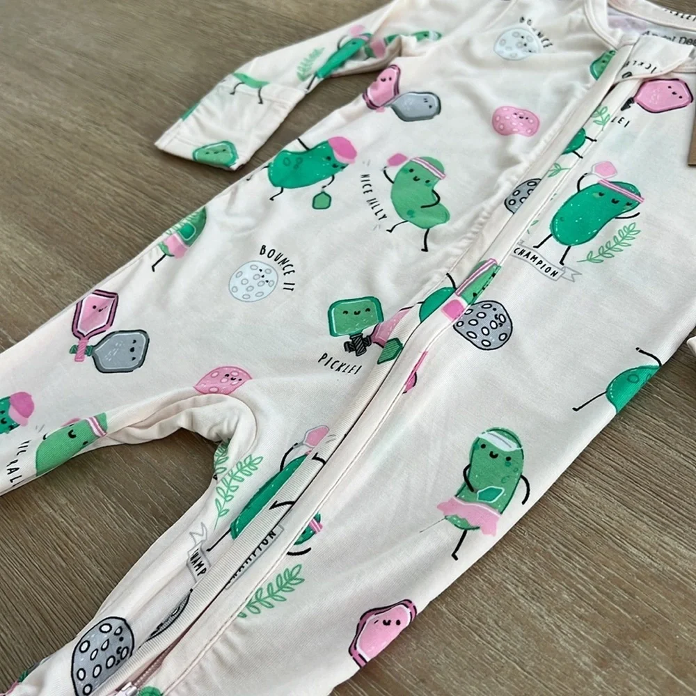 Angel Dear Baby Girl Bamboo Footie Pickleball Pink 12-18 18-24 months
